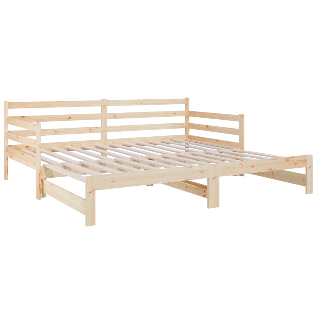 vidaXL Καναπές Κρεβάτι Συρόμενος 2x(80x200) εκ. από Μασίφ Ξύλο Πεύκου