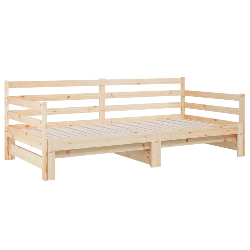 vidaXL Καναπές Κρεβάτι Συρόμενος 2x(80x200) εκ. από Μασίφ Ξύλο Πεύκου