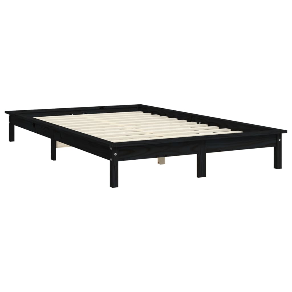 vidaXL Πλαίσιο Κρεβατιού Schwarz 140 x 190 εκ. από Μασίφ Ξύλο Πεύκου