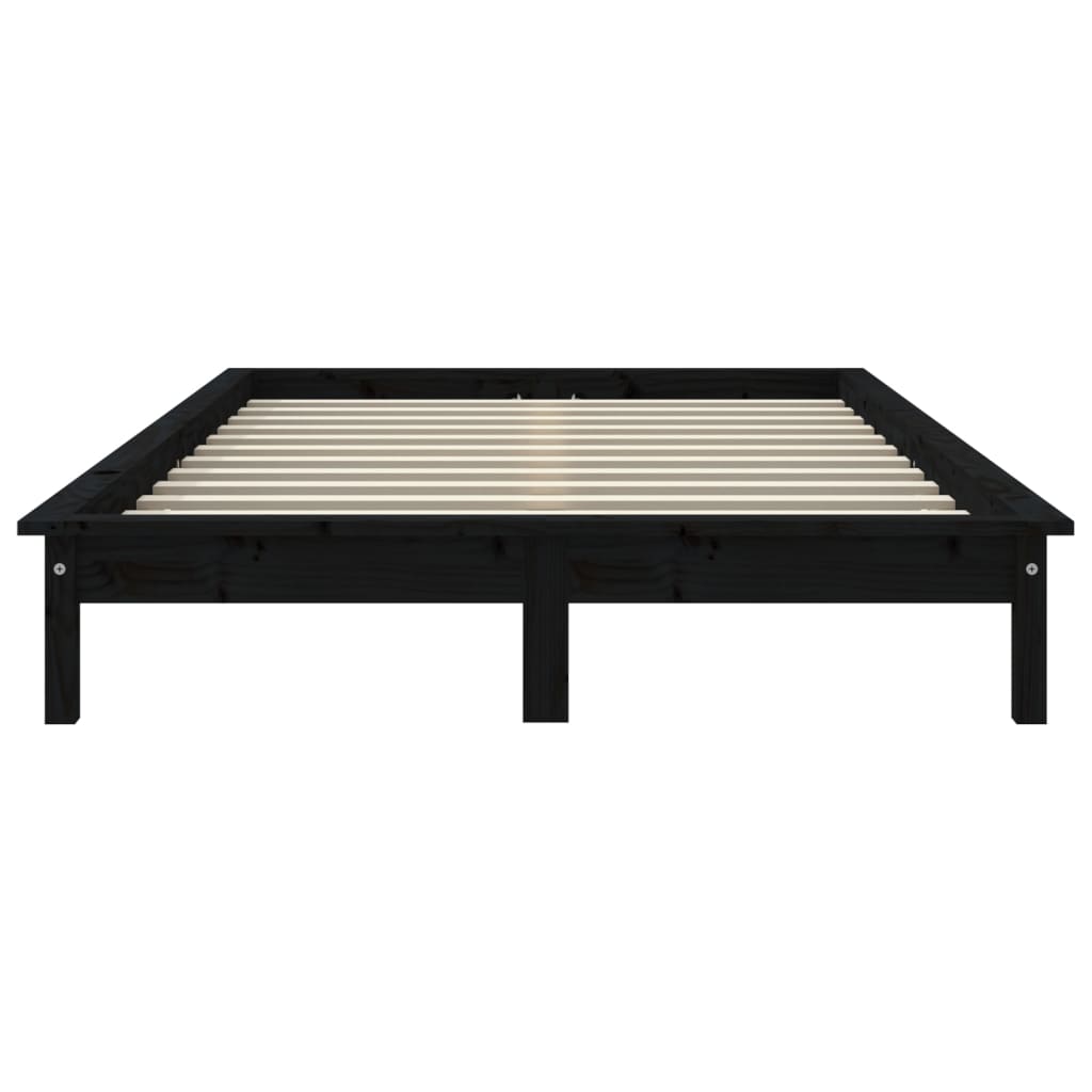 vidaXL Πλαίσιο Κρεβατιού Schwarz 140 x 190 εκ. από Μασίφ Ξύλο Πεύκου