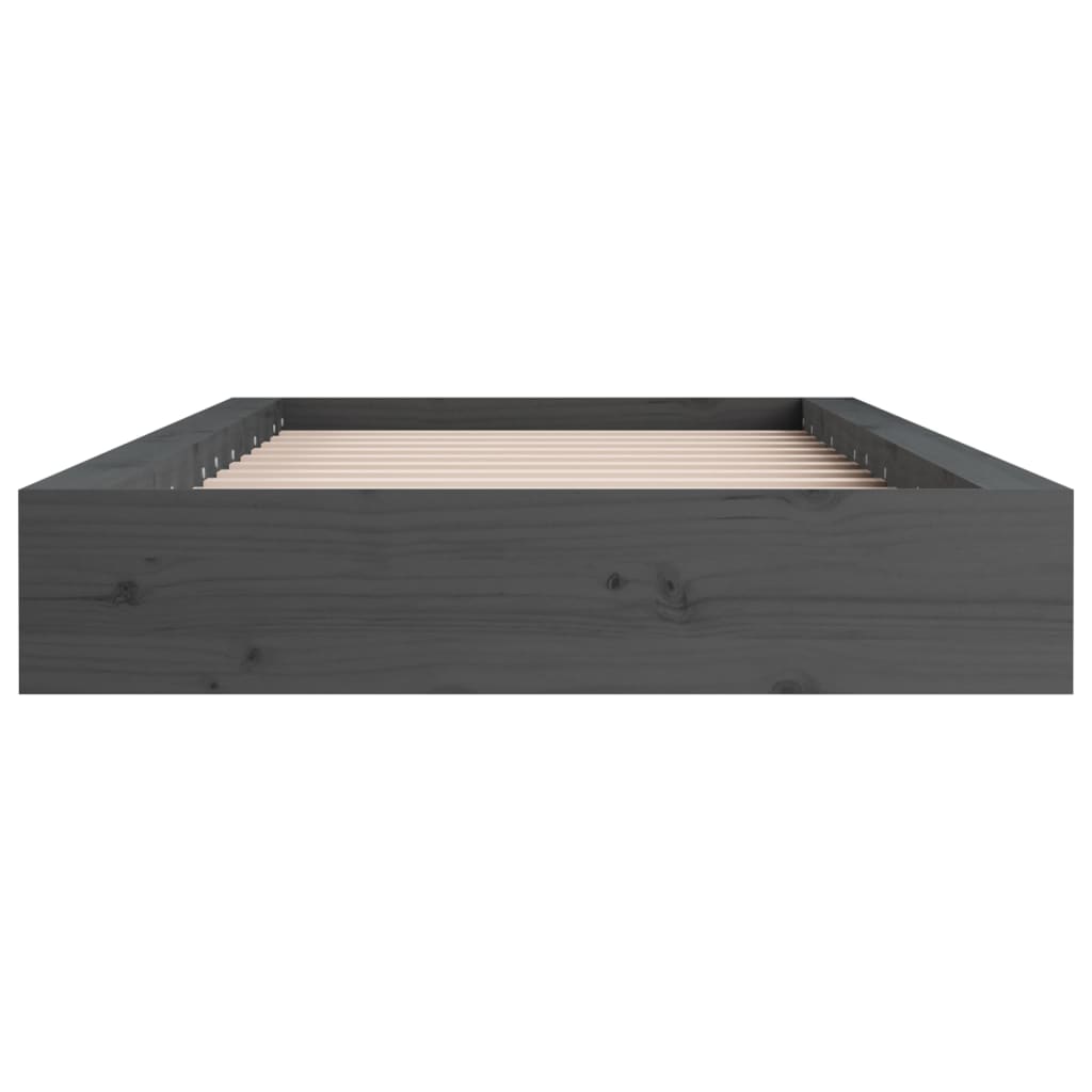 vidaXL Πλαίσιο Κρεβατιού Γκρι 135 x 190 εκ από Ξύλο Πεύκου Double