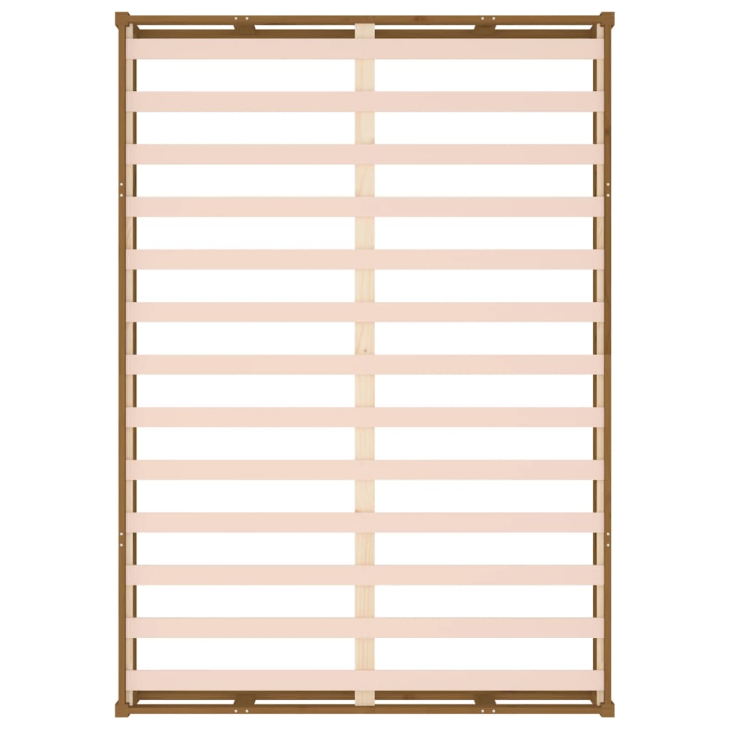 vidaXL Σκελετός κρεβατιού Honey Brown 150x200 cm King Size Μασίφ Ξύλο