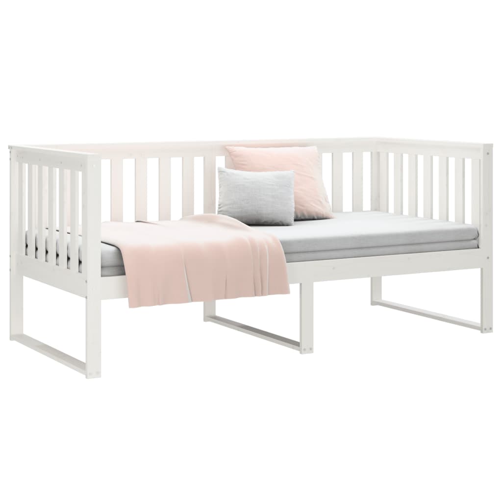 vidaXL Καναπές Κρεβάτι Χωρίς Στρώμα Λευκό 90x200 εκ. Μασίφ Ξύλο Πεύκου