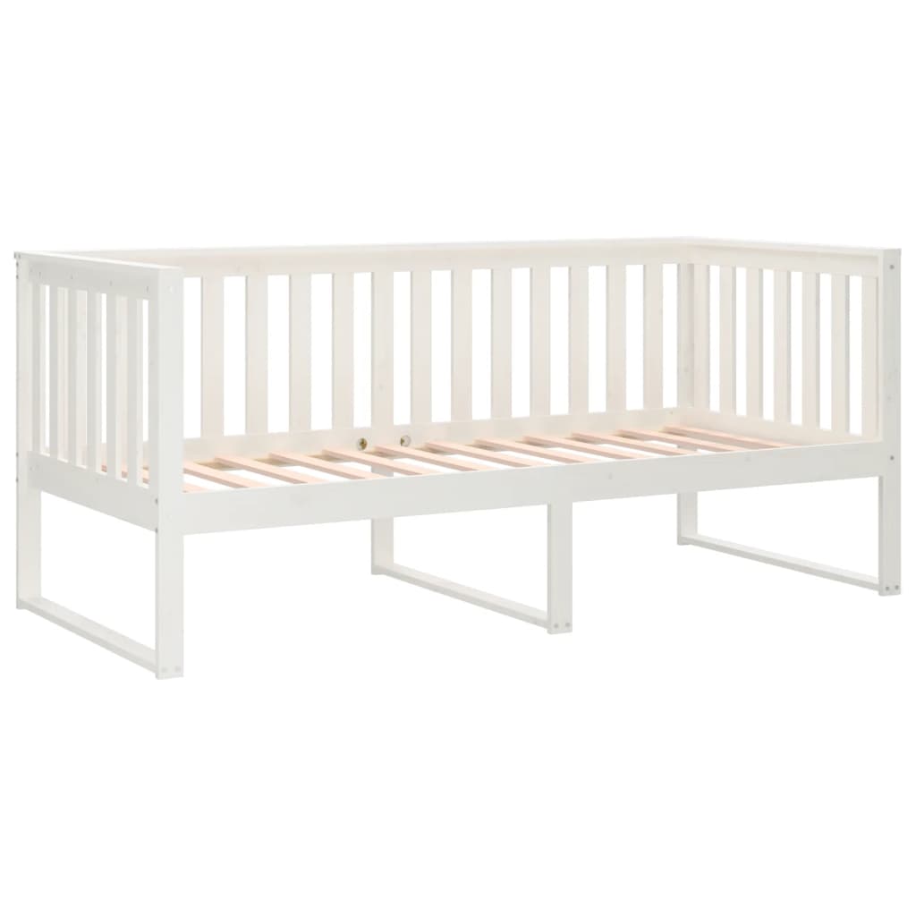vidaXL Κρεβάτι ημέρας χωρίς στρώμα Λευκό 100x200 cm Στερεό ξύλο πεύκο
