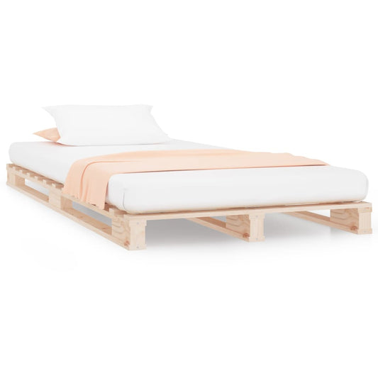 vidaXL Κρεβάτι Παλέτες 75 x 190 εκ. Μασίφ Ξύλο Πεύκου Small Single