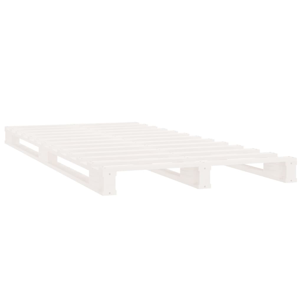 vidaXL Κρεβάτι Παλέτες Λευκό 75 x 190 εκ. Μασίφ Πεύκο Small Single