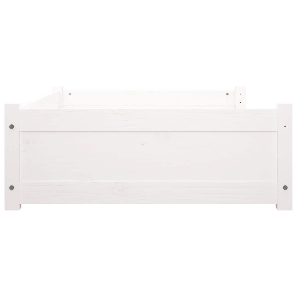 vidaXL Κρεβάτι Σκύλου Λευκό 95,5 x 65,5 x 28 εκ. από Μασίφ Ξύλο Πεύκου