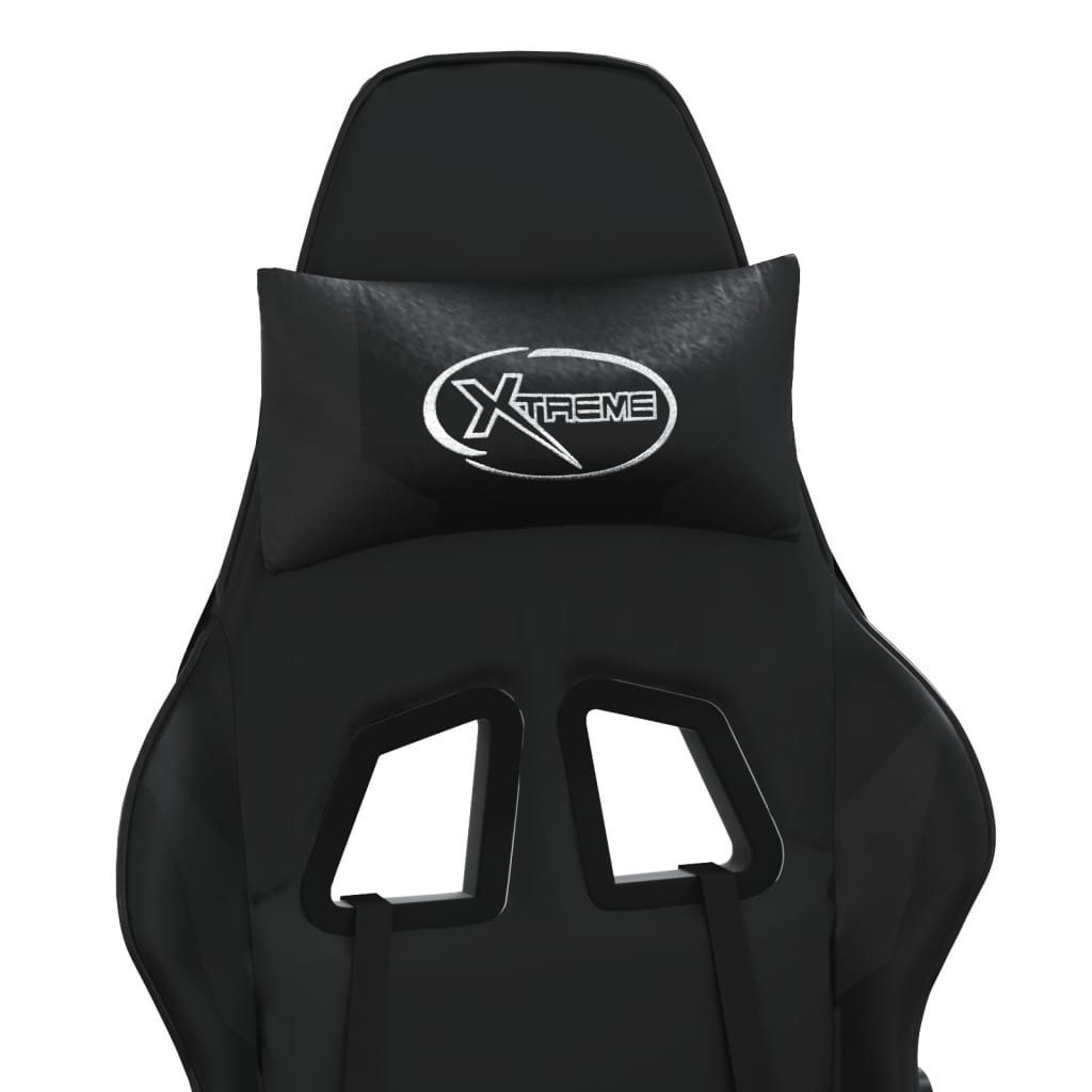 vidaXL Καρέκλα Gaming Μασάζ Μαύρη από Συνθετικό Δέρμα