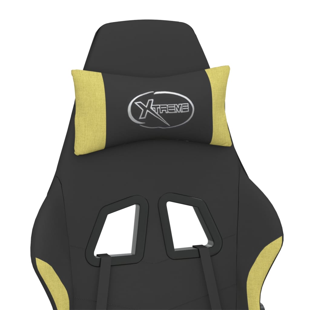 vidaXL Καρέκλα Μασάζ Gaming Μαύρο και Αν. Πράσινο Υφασμάτινη