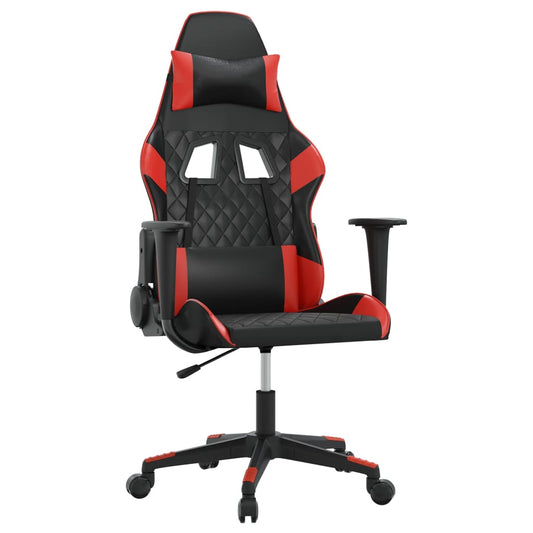vidaXL Καρέκλα Gaming Μασάζ Μαύρο/Κόκκινο από Συνθετικό Δέρμα