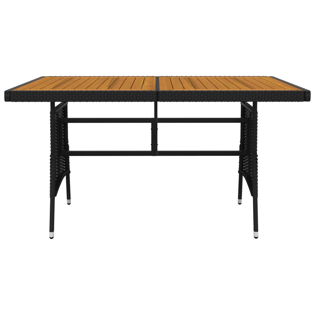 vidaXL Σετ Τραπεζαρίας Εξωτ. Χώρου 7 τεμ. Μαύρο από Συνθετικό Ρατάν