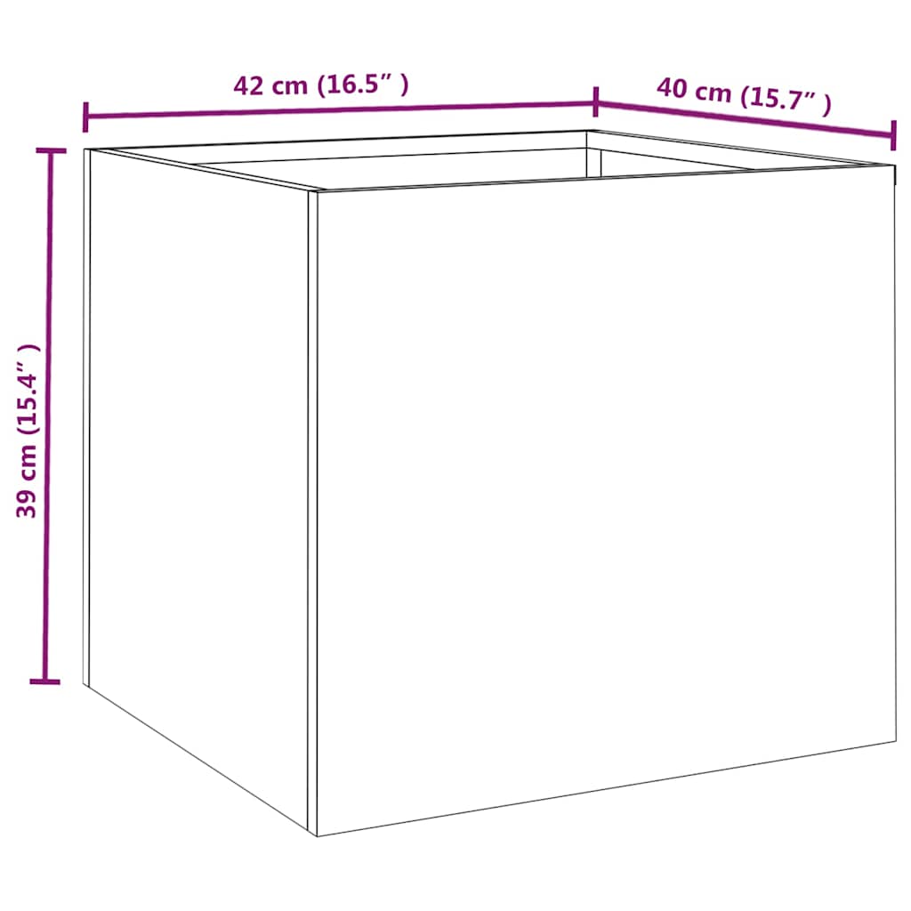 vidaXL Ζαρντινιέρα 42x40x39 εκ. Ατσάλι Σκληρυθέν στον Αέρα