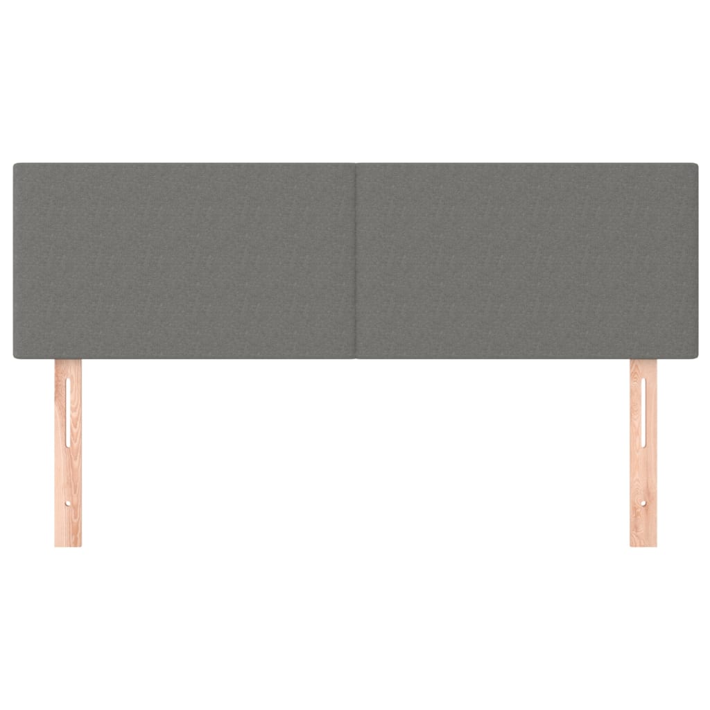 vidaXL Κεφαλάρια Κρεβατιού 2 τεμ. Σκ. Γκρι 72x5x78/88 εκ. Υφασμάτινα