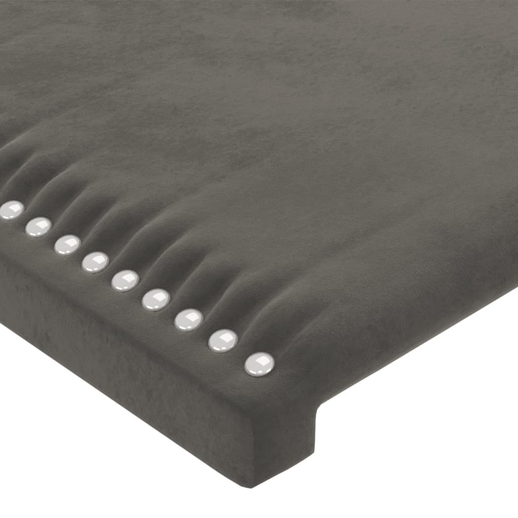 vidaXL Κεφαλάρι Κρεβατιού Σκούρο Γκρι 80 x 5 x 78/88 εκ. Βελούδινο