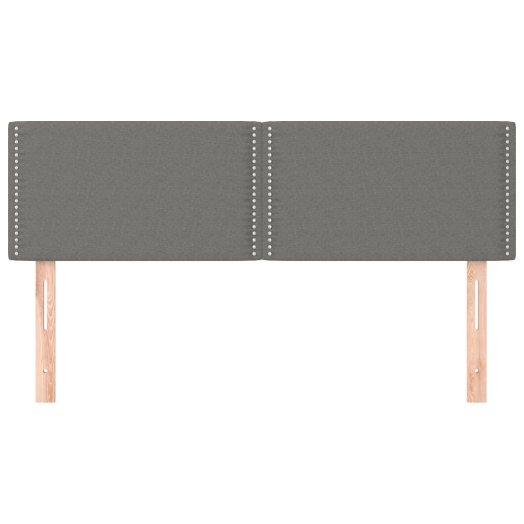 vidaXL Κεφαλάρια Κρεβατιού 2 τεμ. Σκ. Γκρι 72x5x78/88 εκ. Υφασμάτινα