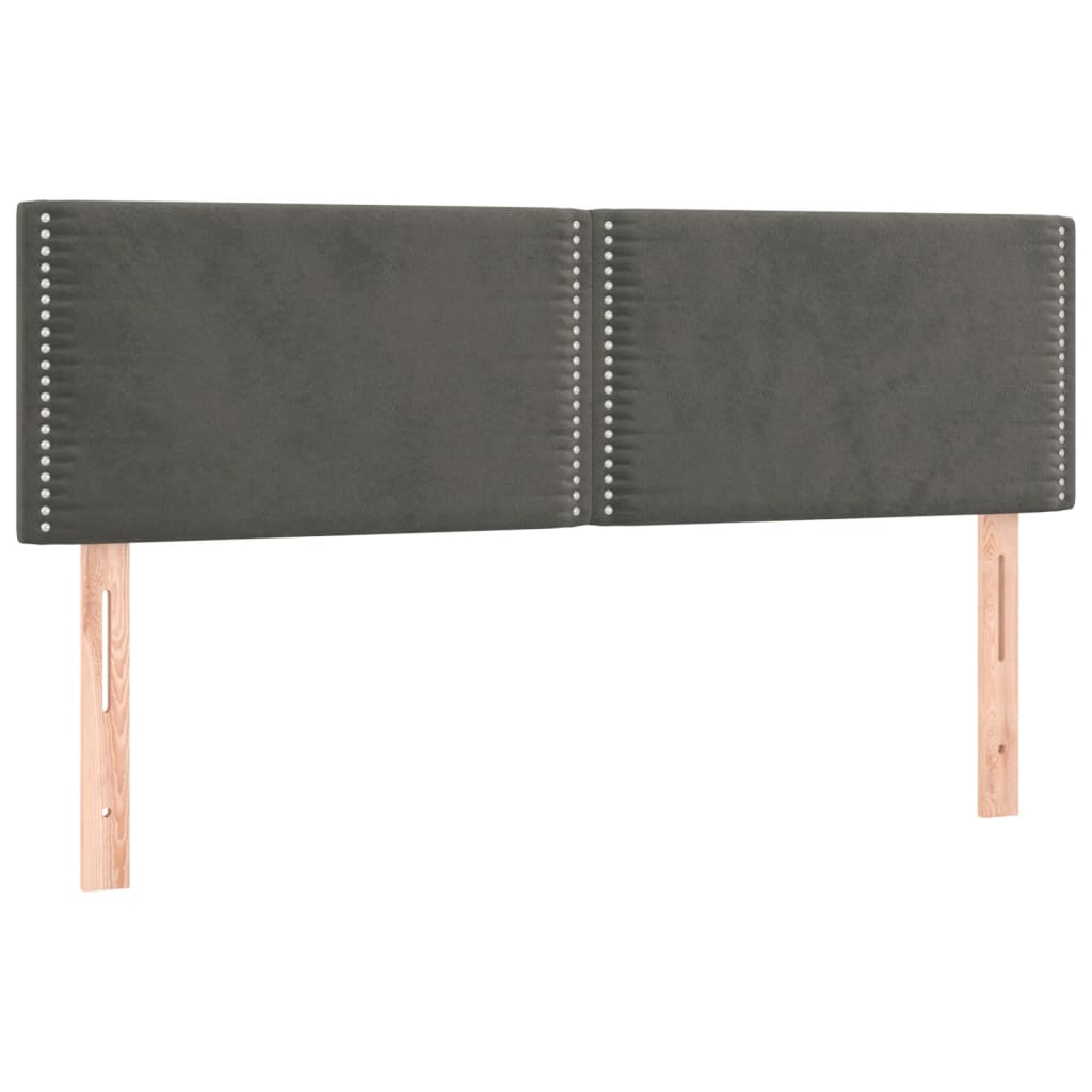vidaXL Κεφαλάρια Κρεβατιού 2 τεμ. Σκ. Γκρι 72x5x78/88 εκ. Βελούδινα