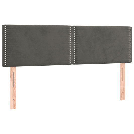 vidaXL Κεφαλάρια Κρεβατιού 2 τεμ. Σκ. Γκρι 72x5x78/88 εκ. Βελούδινα