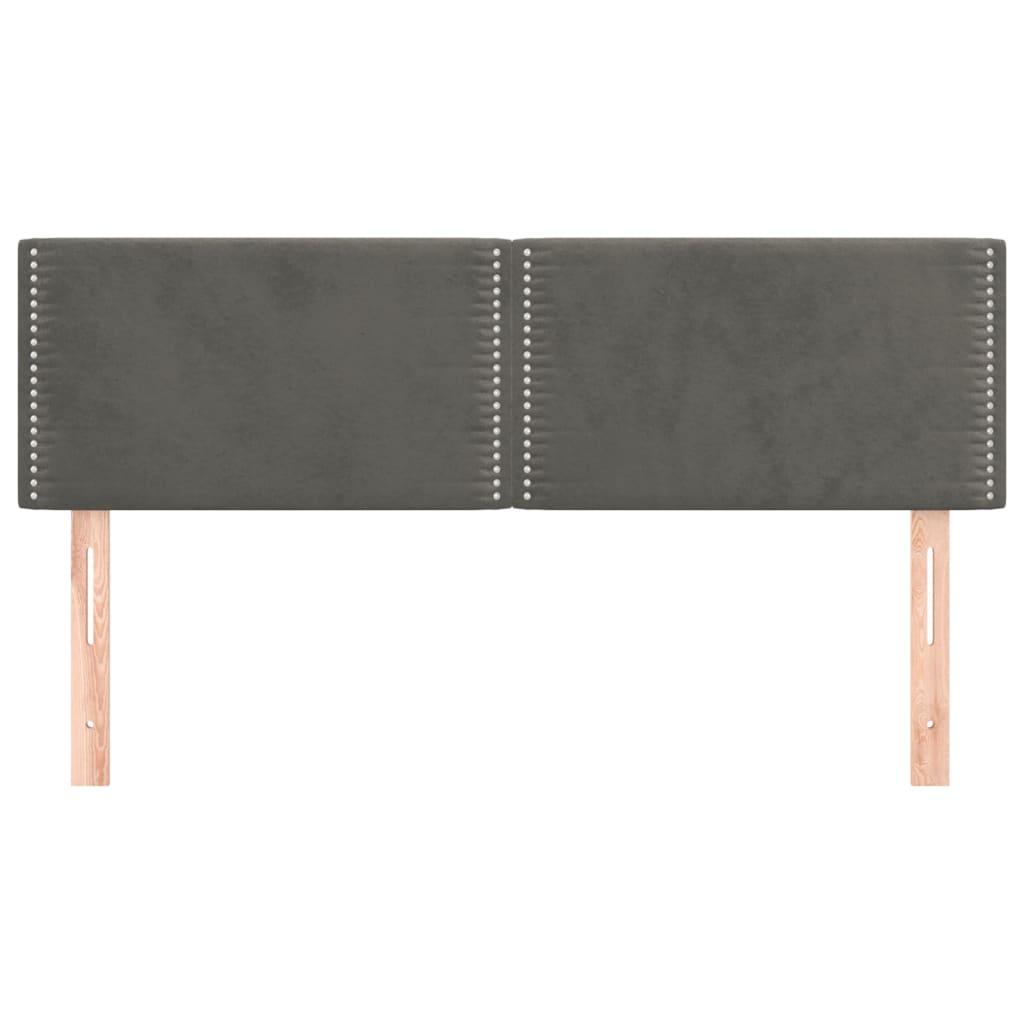 vidaXL Κεφαλάρια Κρεβατιού 2 τεμ. Σκ. Γκρι 72x5x78/88 εκ. Βελούδινα