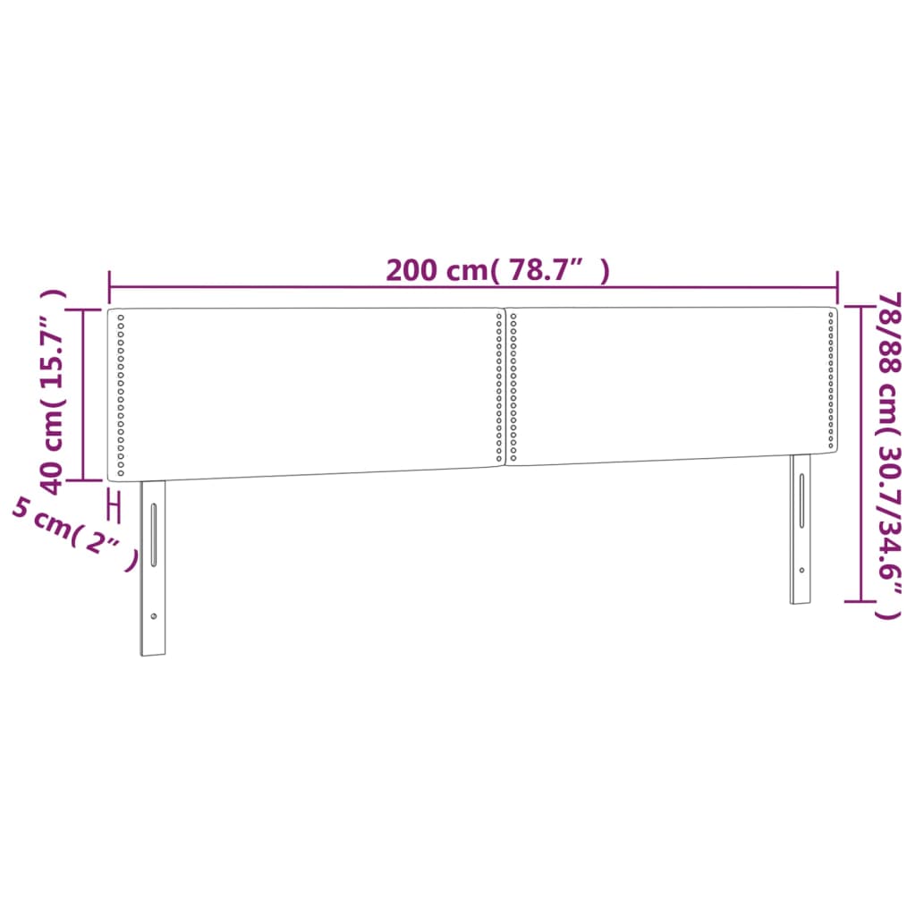 vidaXL Κεφαλάρια Σκ. Καφέ 200x5x78/88 εκ. Ύφασμα
