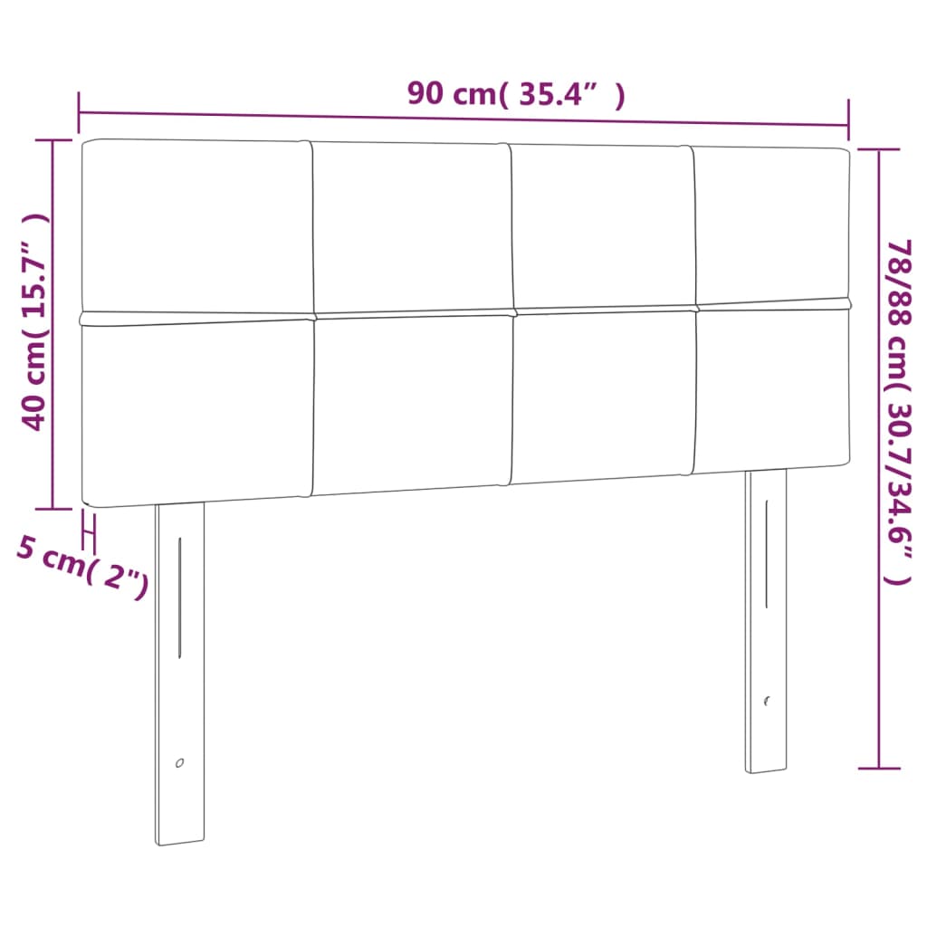 vidaXL Κεφαλάρι Κρεβατιού Μαύρο 90x5x78/88 εκ. Υφασμάτινο