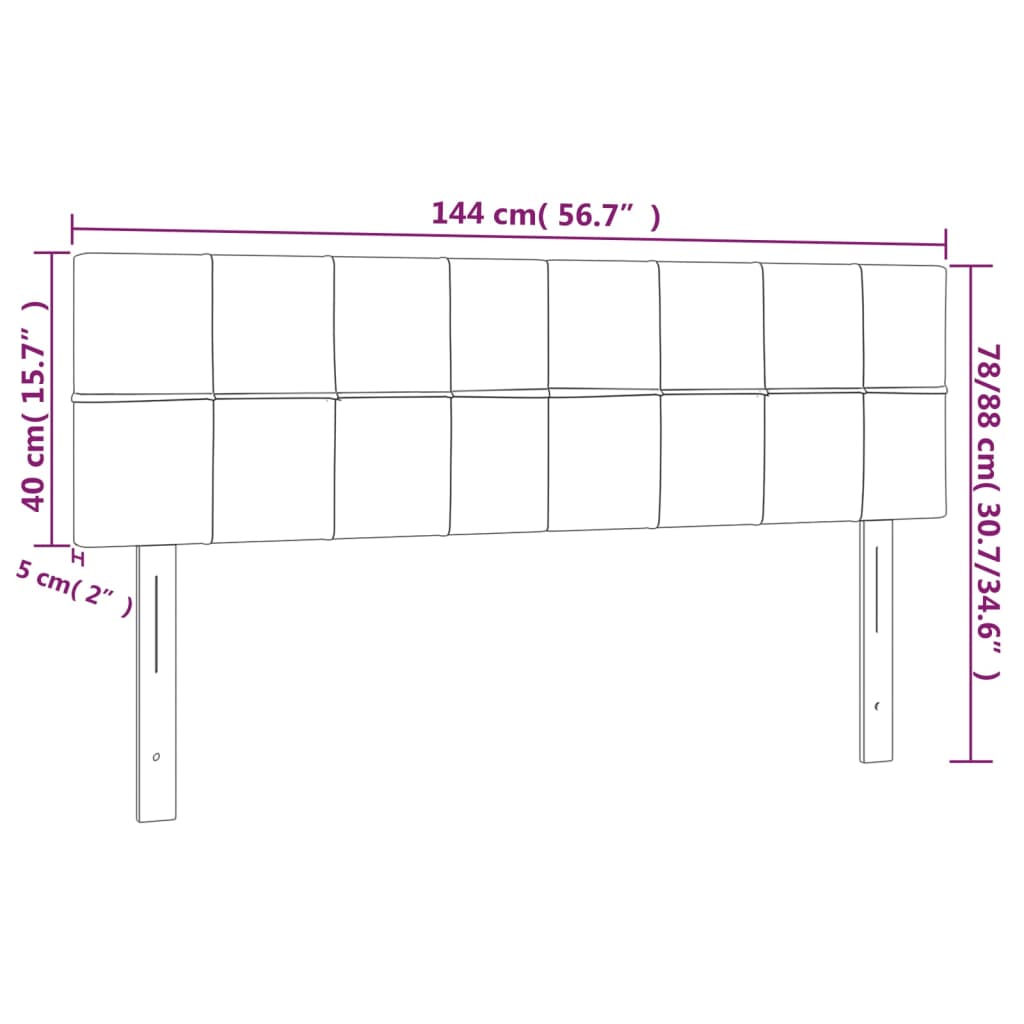 vidaXL Κεφαλάρια Κρεβατιού 2 τεμ. Σκ. Καφέ 72x5x78/88 εκ. Υφασμάτινα