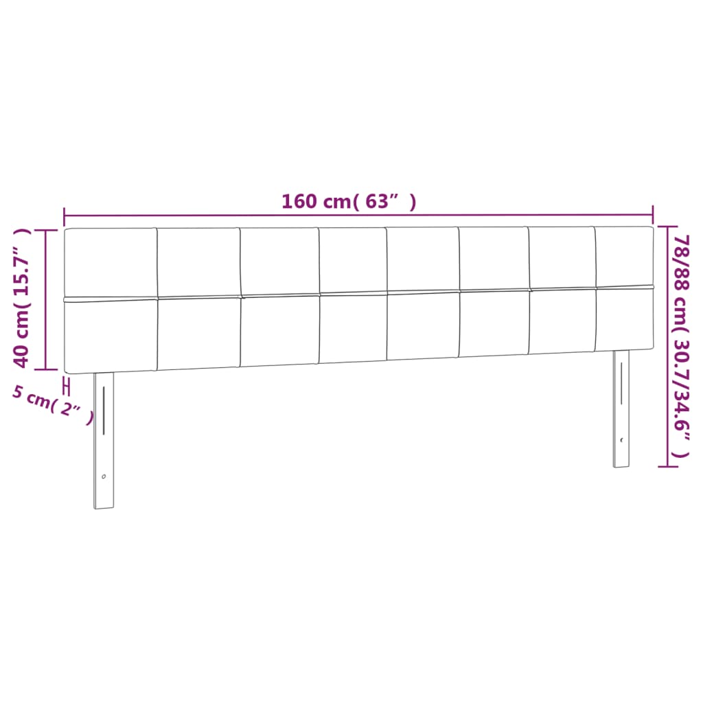 vidaXL Κεφαλάρια Κρεβατιού 2 τεμ. Σκ. Γκρι 80 x 5 x 78/88εκ. Βελούδινο