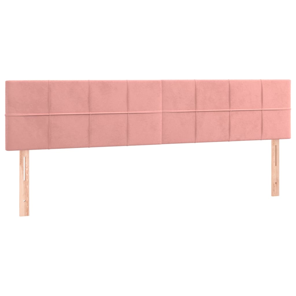 vidaXL Κεφαλάρια Κρεβατιού 2 τεμ. Ροζ 100x5x78/88 εκ. Βελούδινο