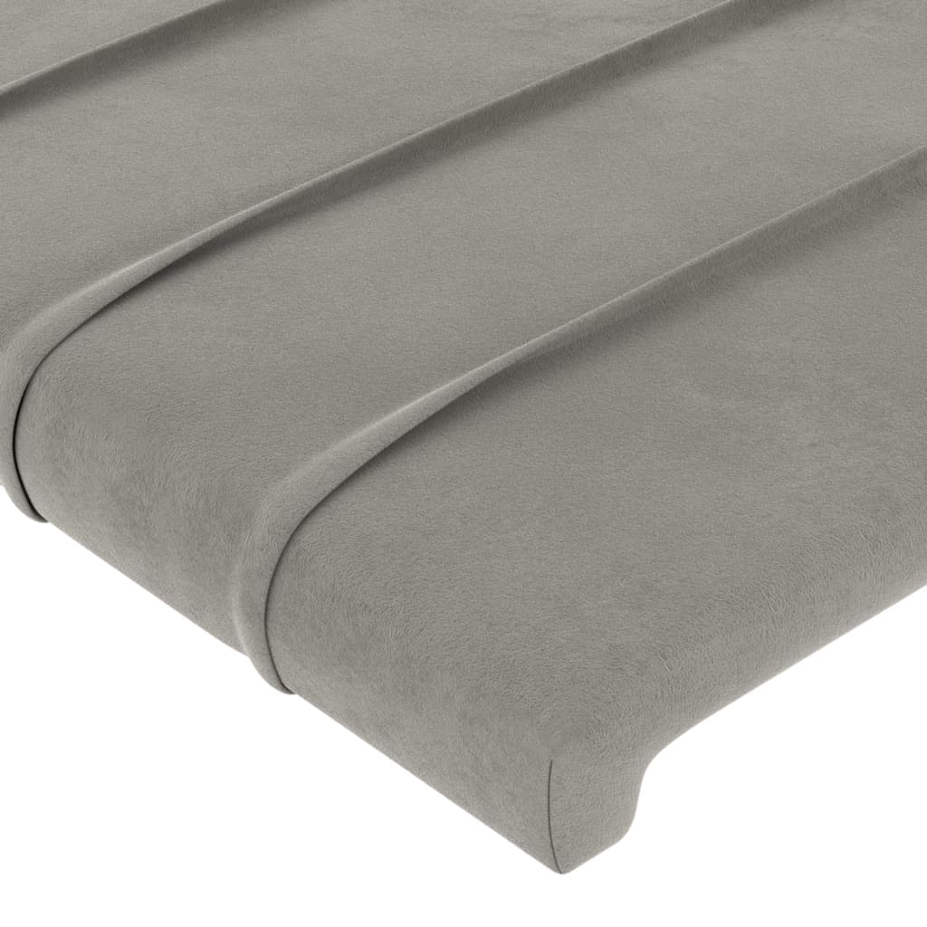 vidaXL Κεφαλάρι Κρεβατιού Ανοιχτό Γκρι 80 x 5 x 78/88 εκ. Βελούδινο
