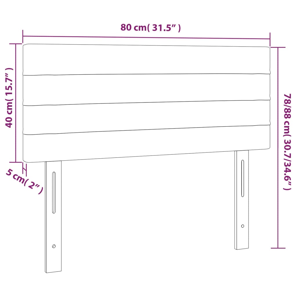 vidaXL Κεφαλάρι Κρεβατιού Ανοιχτό Γκρι 80 x 5 x 78/88 εκ. Βελούδινο