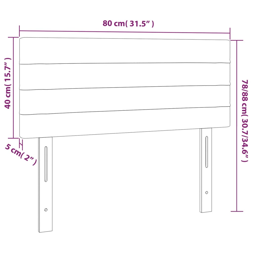 vidaXL Κεφαλάρι Κρεβατιού Μαύρο 80 x 5 x 78/88 εκ. Βελούδινο