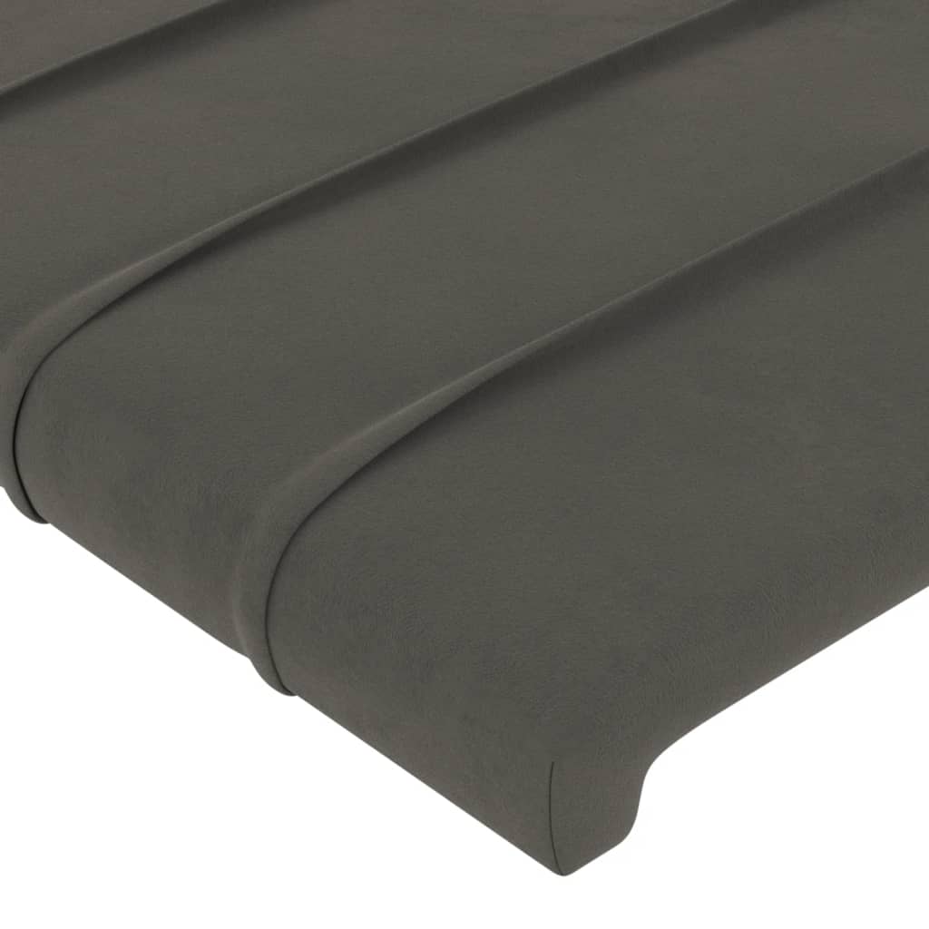 vidaXL Κεφαλάρι Κρεβατιού Σκούρο Γκρι 90x5x78/88 εκ. Βελούδινο