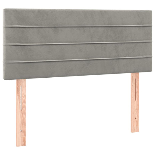 vidaXL Κεφαλάρι Κρεβατιού Ανοιχτό Γκρι 100x5x78/88 εκ. Βελούδινο