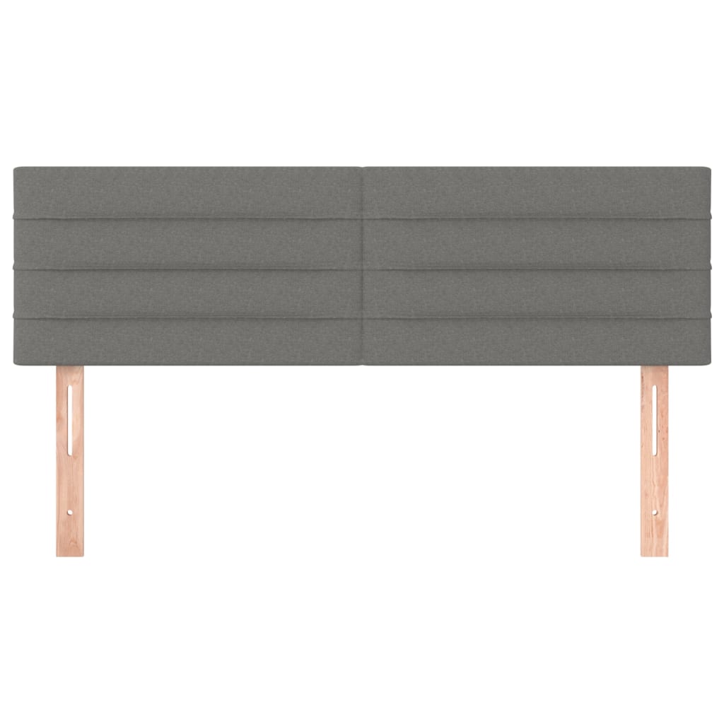vidaXL Κεφαλάρια Κρεβατιού 2 τεμ. Σκ. Γκρι 72x5x78/88 εκ. Υφασμάτινα