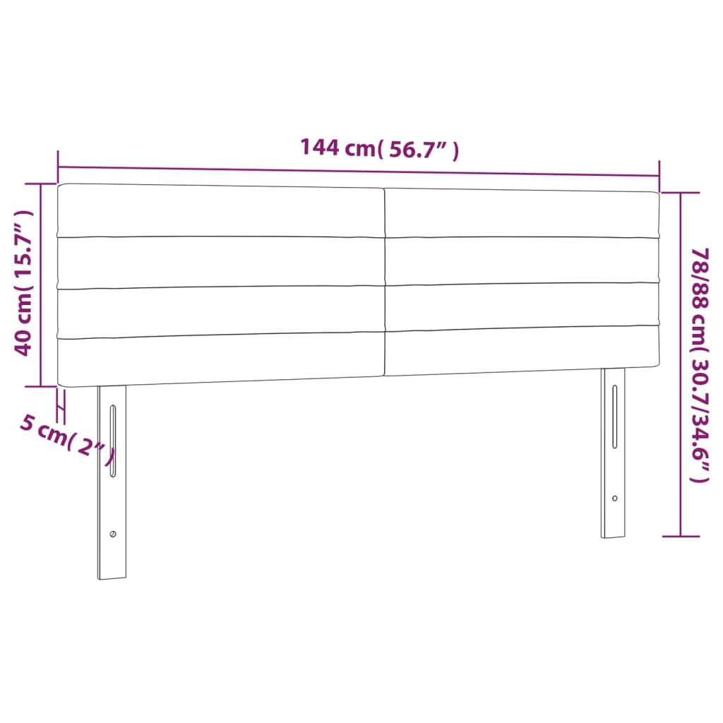 vidaXL Κεφαλάρια Κρεβατιού 2 τεμ. Σκ. Γκρι 72x5x78/88 εκ. Υφασμάτινα