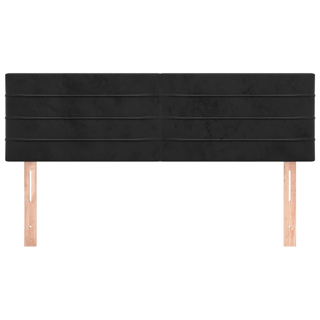 vidaXL Κεφαλάρια Κρεβατιού 2 τεμ. Μαύρα 72x5x78/88 εκ. Βελούδινα