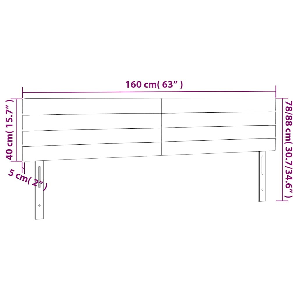 vidaXL Κεφαλάρια Σκ. Καφέ 160x5x78/88 εκ. Ύφασμα