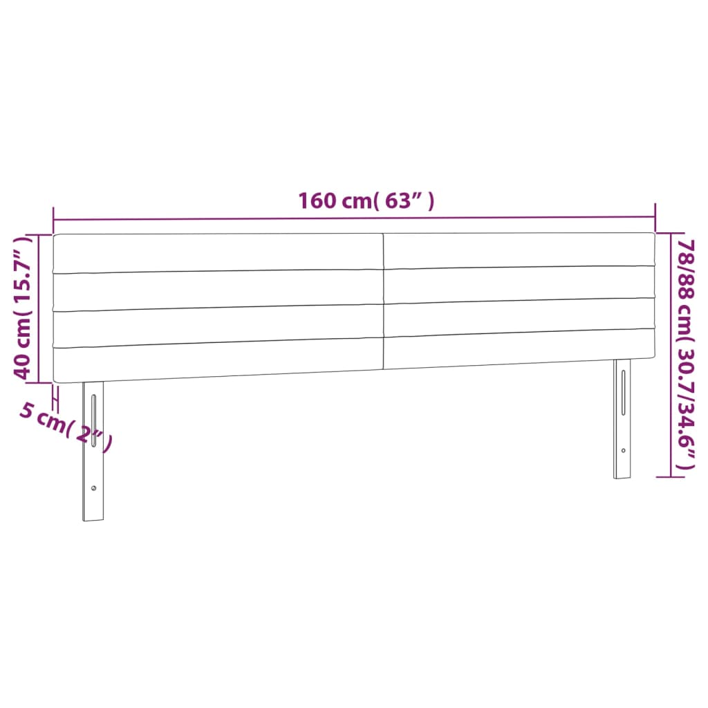 vidaXL Κεφαλάρια Μπλε 160x5x78/88 εκ. Ύφασμα