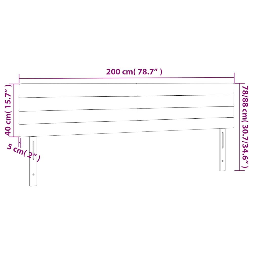 vidaXL Κεφαλάρια Σκ. Μπλε Βελούδινα 200x5x78/88 εκ.