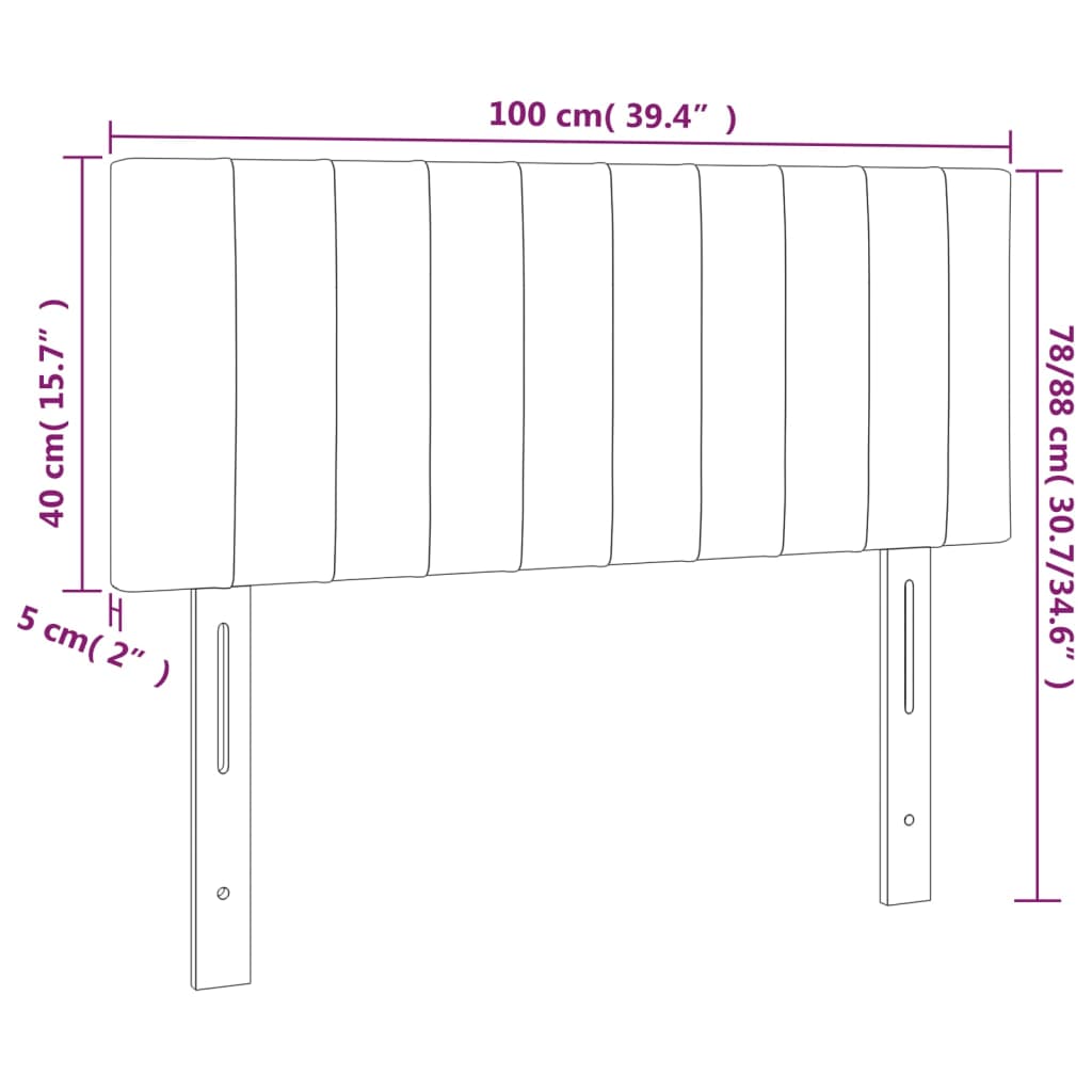 vidaXL Κεφαλάρι Κρεβατιού Κρεμ 100x5x78/88 εκ. Υφασμάτινο