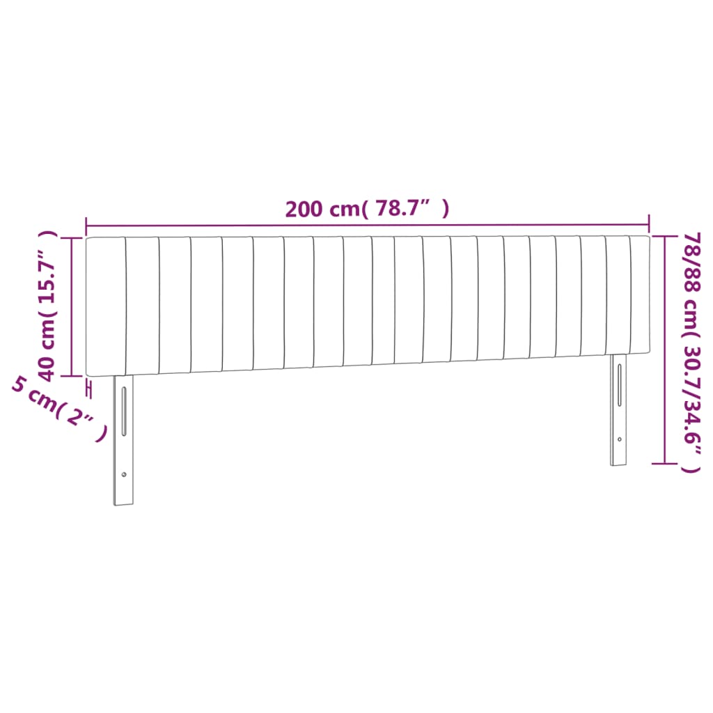 vidaXL Κεφαλάρια Ροζ Βελούδινα 200x5x78/88 εκ.