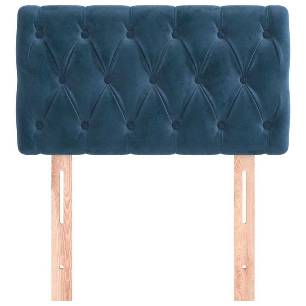 vidaXL Κεφαλάρι Κρεβατιού Σκούρο Μπλε 80x7x78/88 εκ. Βελούδινο