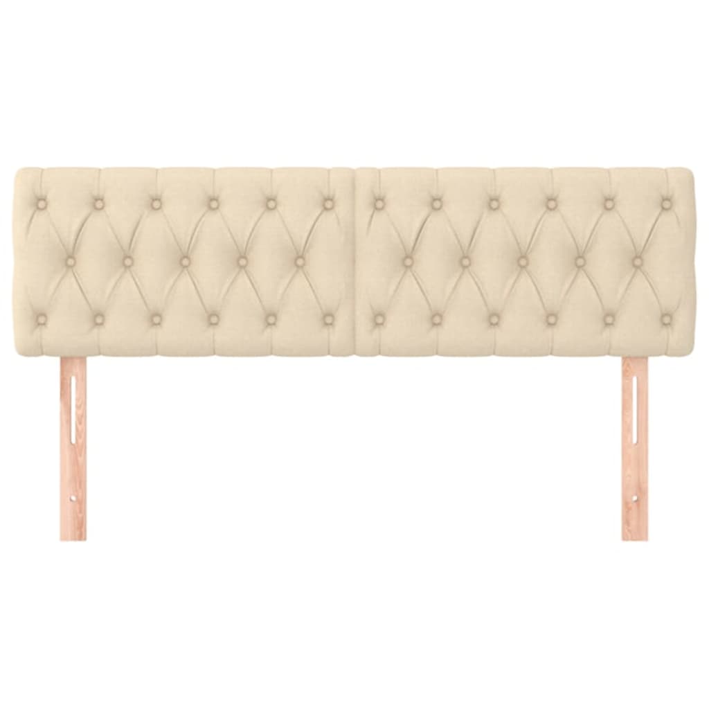 vidaXL Κεφαλάρια Κρεβατιού 2 τεμ. Κρεμ 80x7x78/88 εκ. Υφασμάτινο