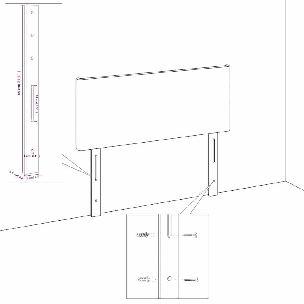 vidaXL Κεφαλάρια Κρεβατιού 2 τεμ. Σκ.Πράσινο 90x7x78/88 εκ.Βελούδινο