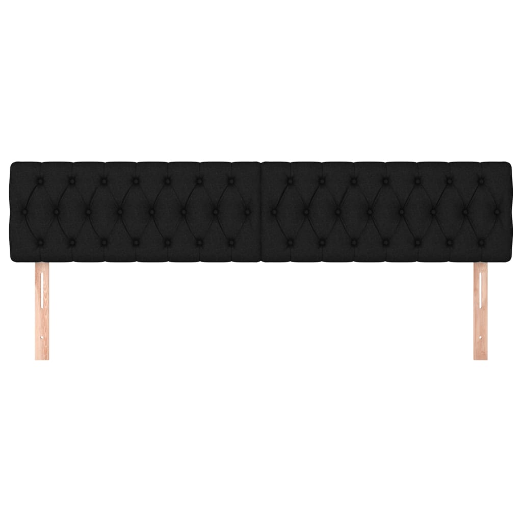 vidaXL Κεφαλάρια Κρεβατιού 2 τεμ. Μαύρο 100x7x78/88 εκ. Υφασμάτινο