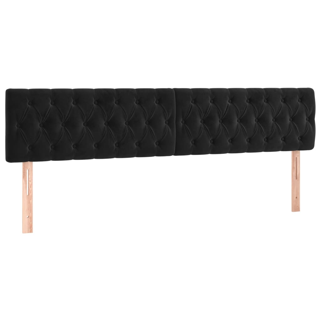 vidaXL Κεφαλάρια Κρεβατιού 2 τεμ. Μαύρο 100x7x78/88 εκ. Βελούδινο