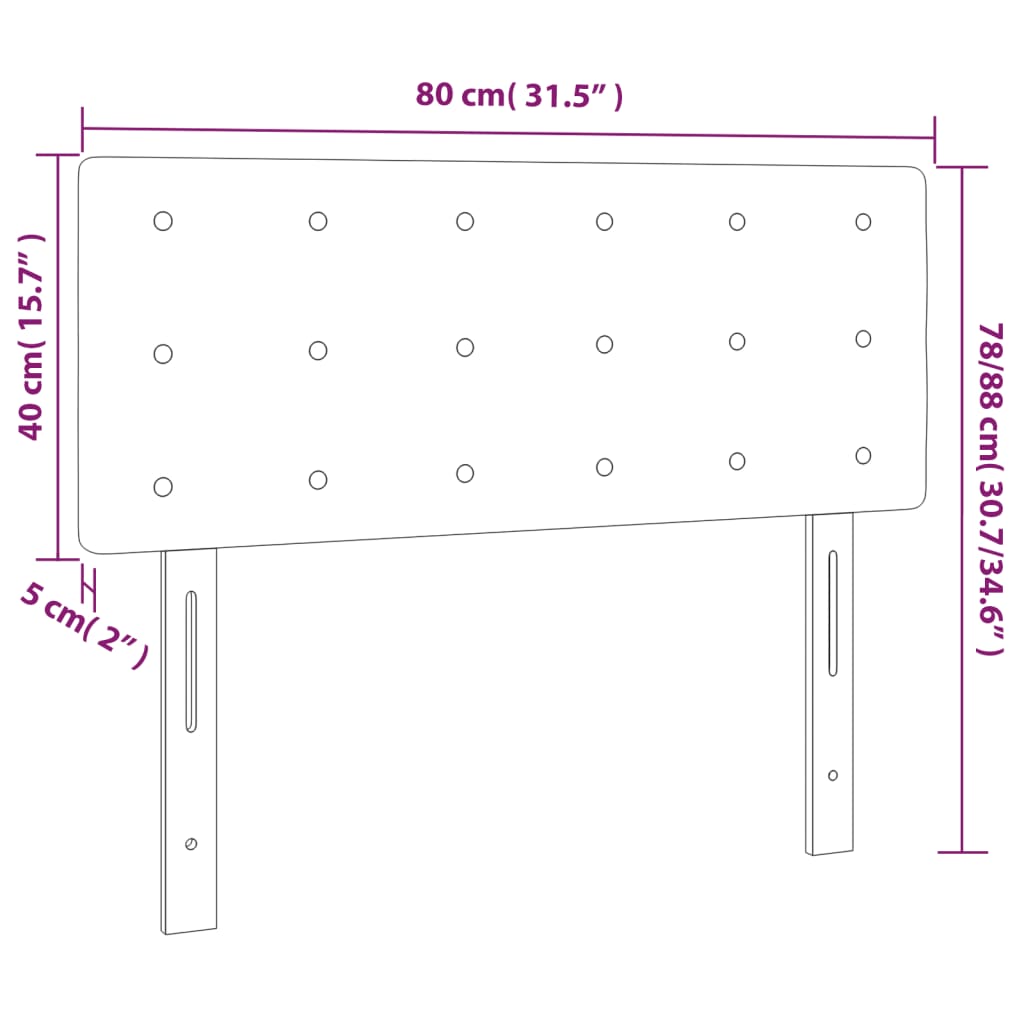 vidaXL Κεφαλάρι Κρεβατιού Taupe 80 x 5 x 78/88 εκ. Υφασμάτινο