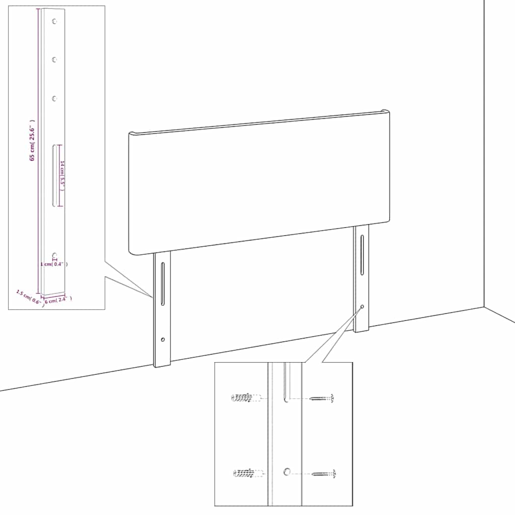vidaXL Κεφαλάρι Κρεβατιού Καπουτσίνο 80x5x78/88 εκ. Συνθετικό Δέρμα