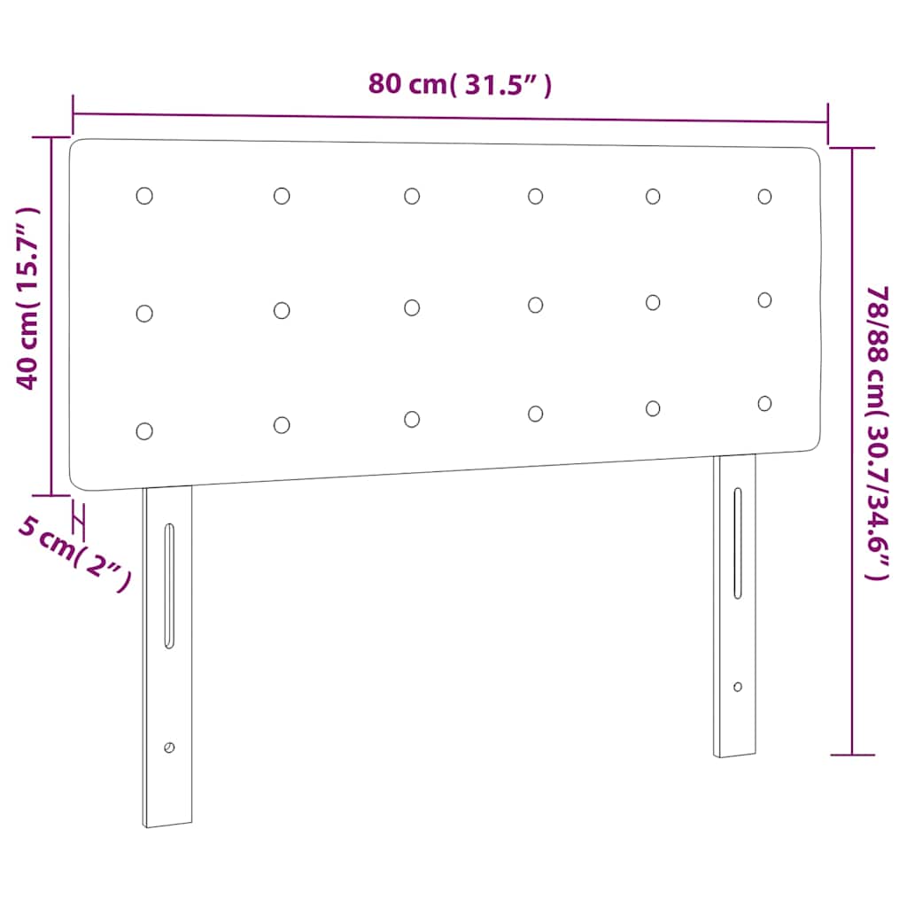 vidaXL Κεφαλάρι Κρεβατιού Καπουτσίνο 80x5x78/88 εκ. Συνθετικό Δέρμα