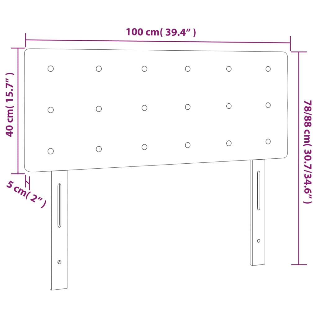 vidaXL Κεφαλάρι Κρεβατιού Κρεμ 100x5x78/88 εκ. Υφασμάτινο