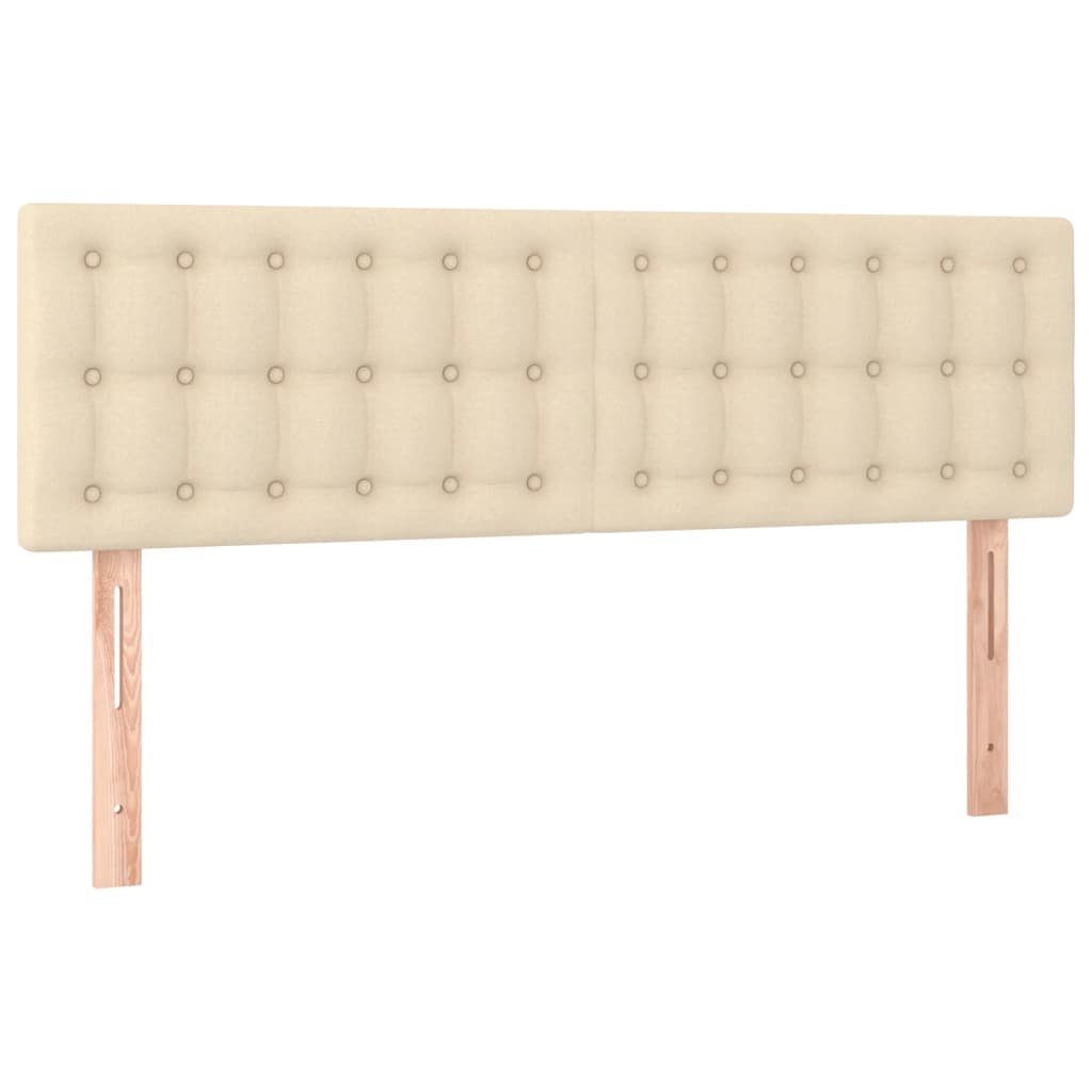 vidaXL Κεφαλάρια Κρεβατιού 2 τεμ. Κρεμ 72x5x78/88 εκ. Υφασμάτινα